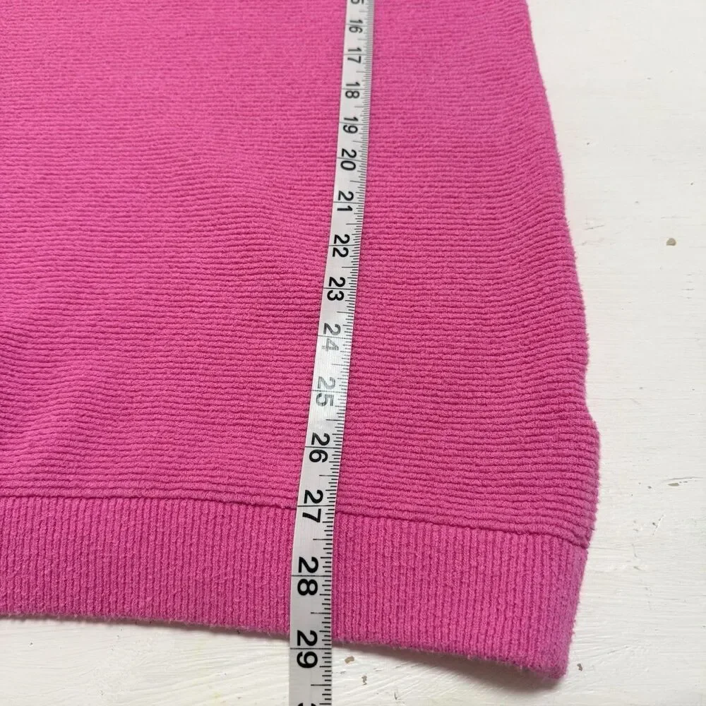 Free People Ottoman Slouchy Tunic Knit Sweater Women's Medium Electric Pink